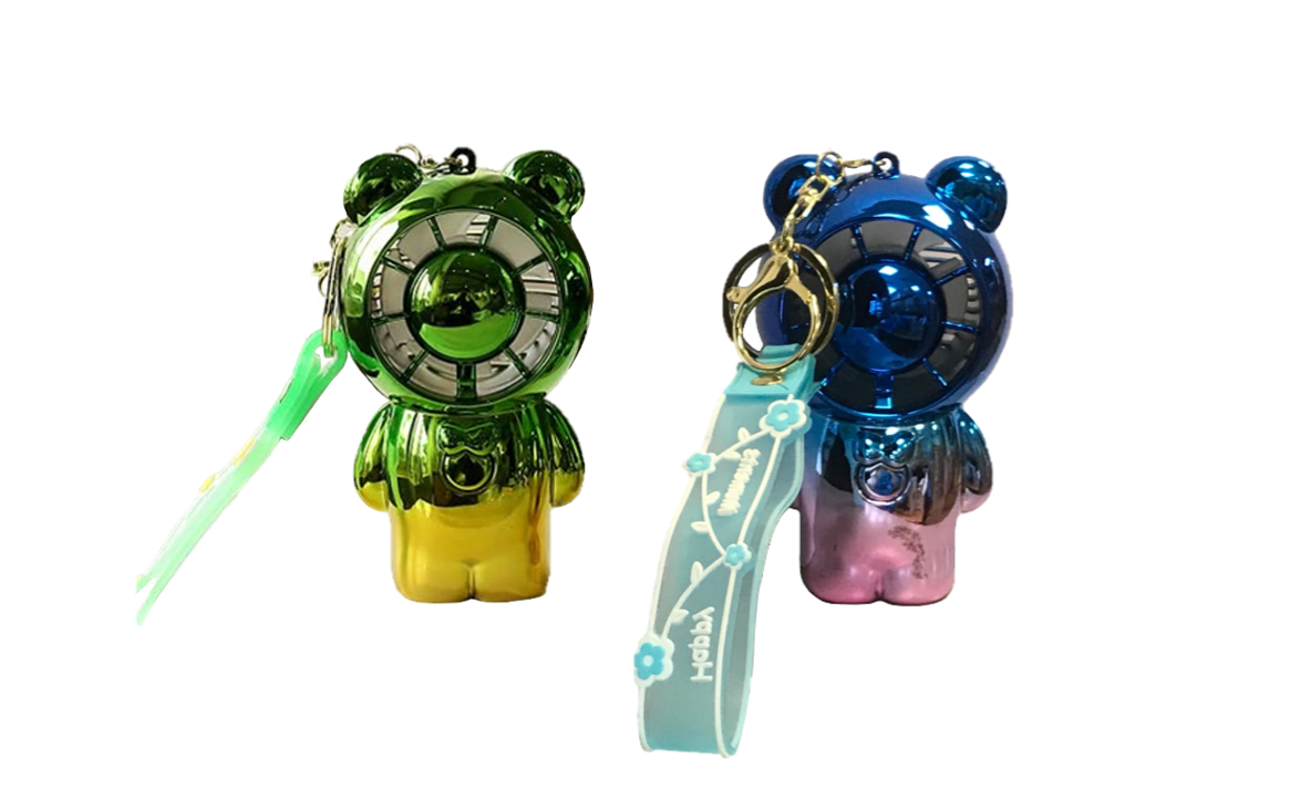 Mini Electric Hand Fan Bear Shape 6 x 12.3 x 5 cm USB Rechargeable Assorted Colours 7414B