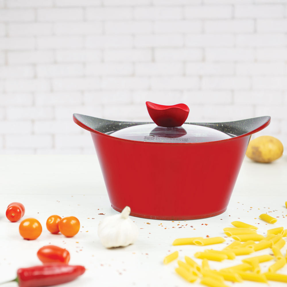 SQ Professional Caia Die Cast Stock Pot Set of 3 Red P97101 / 7423 (Big Parcel Rate)