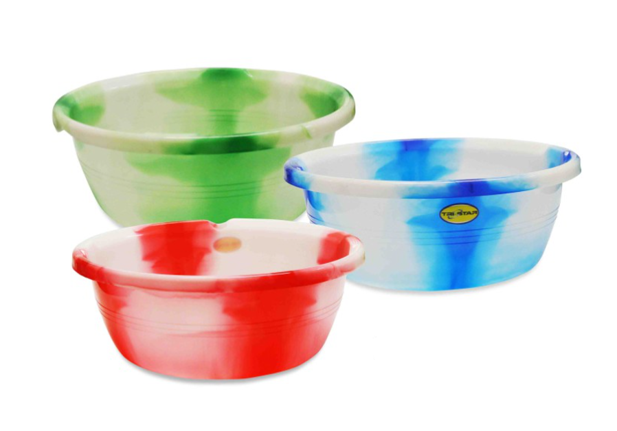 DC Plastic Washing Bowl Basin Tub Tie Dye 12" Assorted Colours 7729