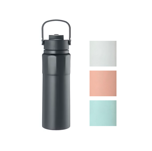 Stainless Steel Water Drinking Travel Thermos Flask Tumbler with Handle 750ml Assorted Colours 7949 (Parcel Rate)