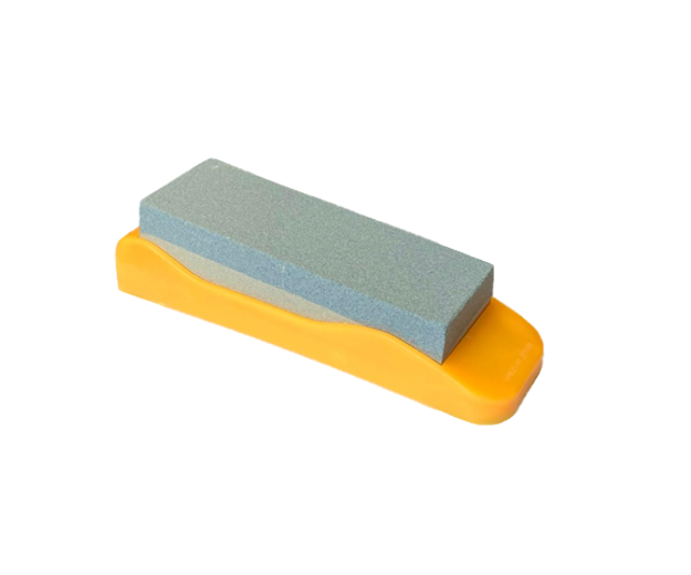 Rectangular Knife Sharpening Stone Water Whetstone with Plastic Holder 14.5 x 4.3 x 3.9cm Assorted Colours 7982 (Parcel Rate)