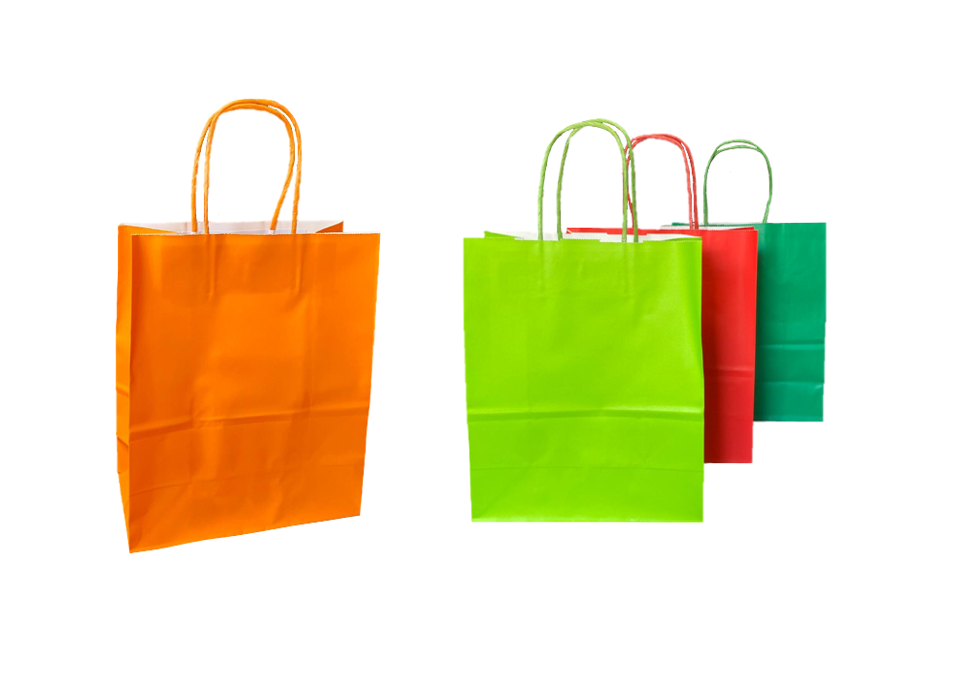 Solid Colour Paper Gift Bag Large 26 x 12 x 33cm Assorted Colours 7999 (Parcel Rate)