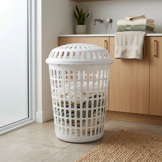 Round Laundry Basket Mix Colour Diameter-45cm Height-54cm