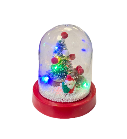 Christmas Tree and Santa Snow Globe with Foam Balls and Lights 12 x 9.8cm 8012 (Parcel Rate)