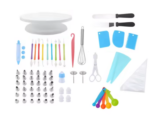 Plastic Cake Decorator Set of 66 Cake Turntable Piping Bags Tips 8228