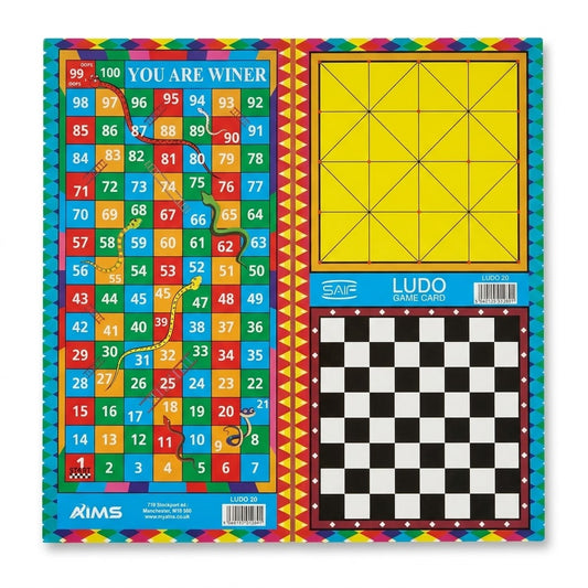 All In One Boardgames (Ludo, Chess, Alquerque, Snakes and Ladders) SKU-LUDO20 650g