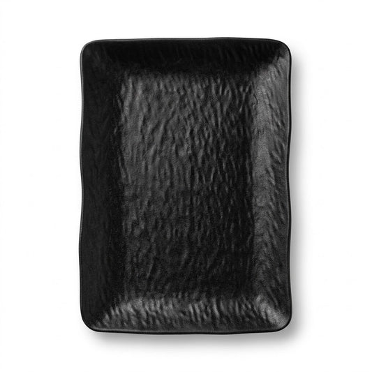 Black Melamine Plate 194g, 18 x 26cm – SKU 8195