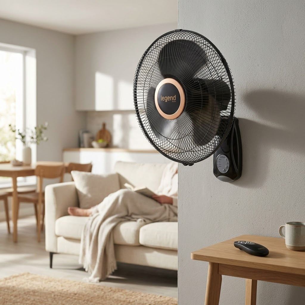 Legend Gold 3-Speed 16" Remote Control Oscillating Wall Fan with 7.5-Hour Timer – SKU 0344 W16