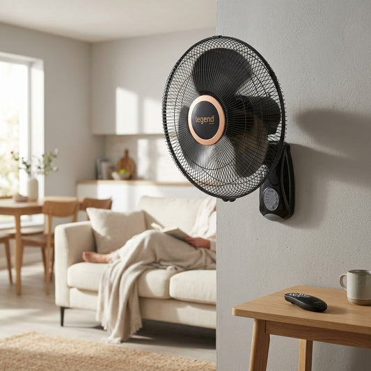 Legend Gold 3-Speed 16" Remote Control Oscillating Wall Fan with 7.5-Hour Timer – SKU 0344 W16