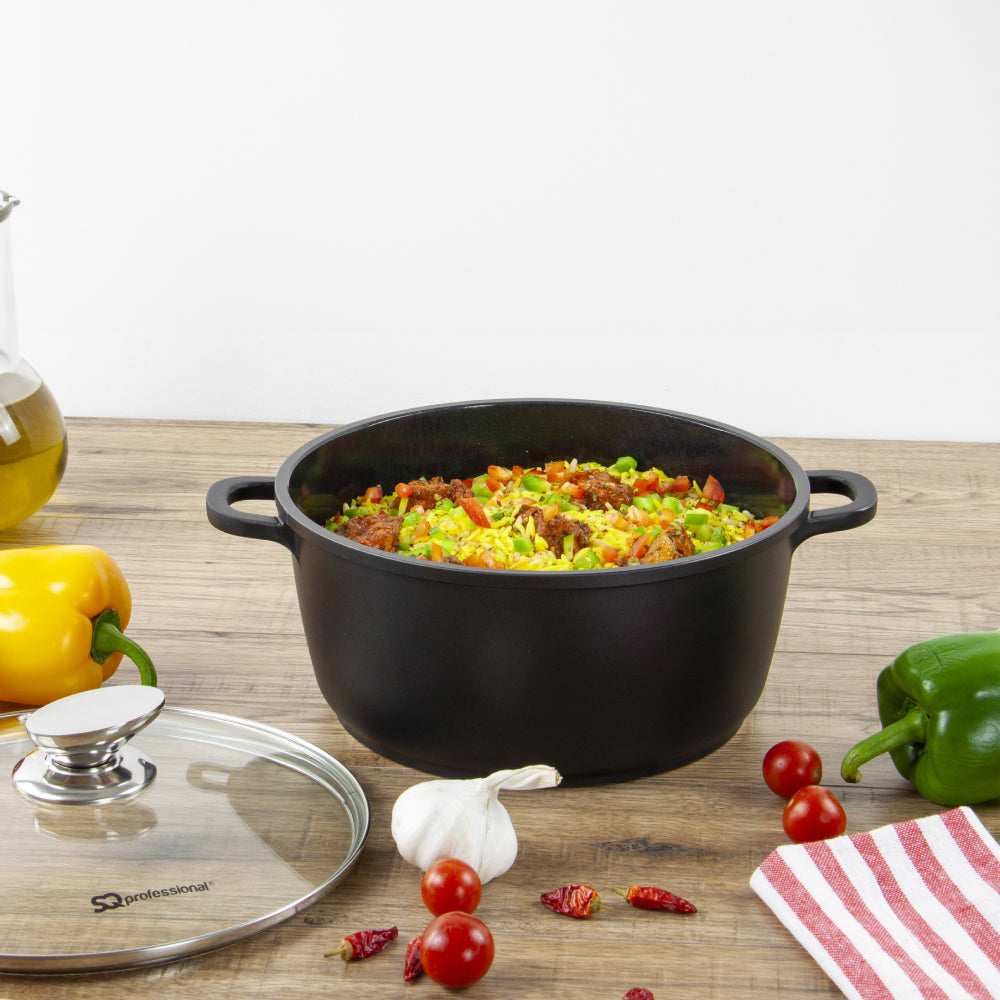 Nea Diecast Stockpot with Lid and Silicone Grips 20cm Nera 4219 / 9375 (Big Parcel Rate)