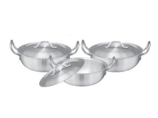 CUTE Metal Wire Handle Karahi Wok Pan Set of 3 Assorted Sizes 1 - 3 CUTEK3