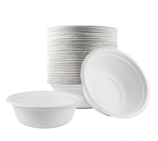 Disposable Compostable Eco Range Bagasse Sugarcane Bowls 6" / 12oz Pack of 10 SK28085 (Parcel Rate)