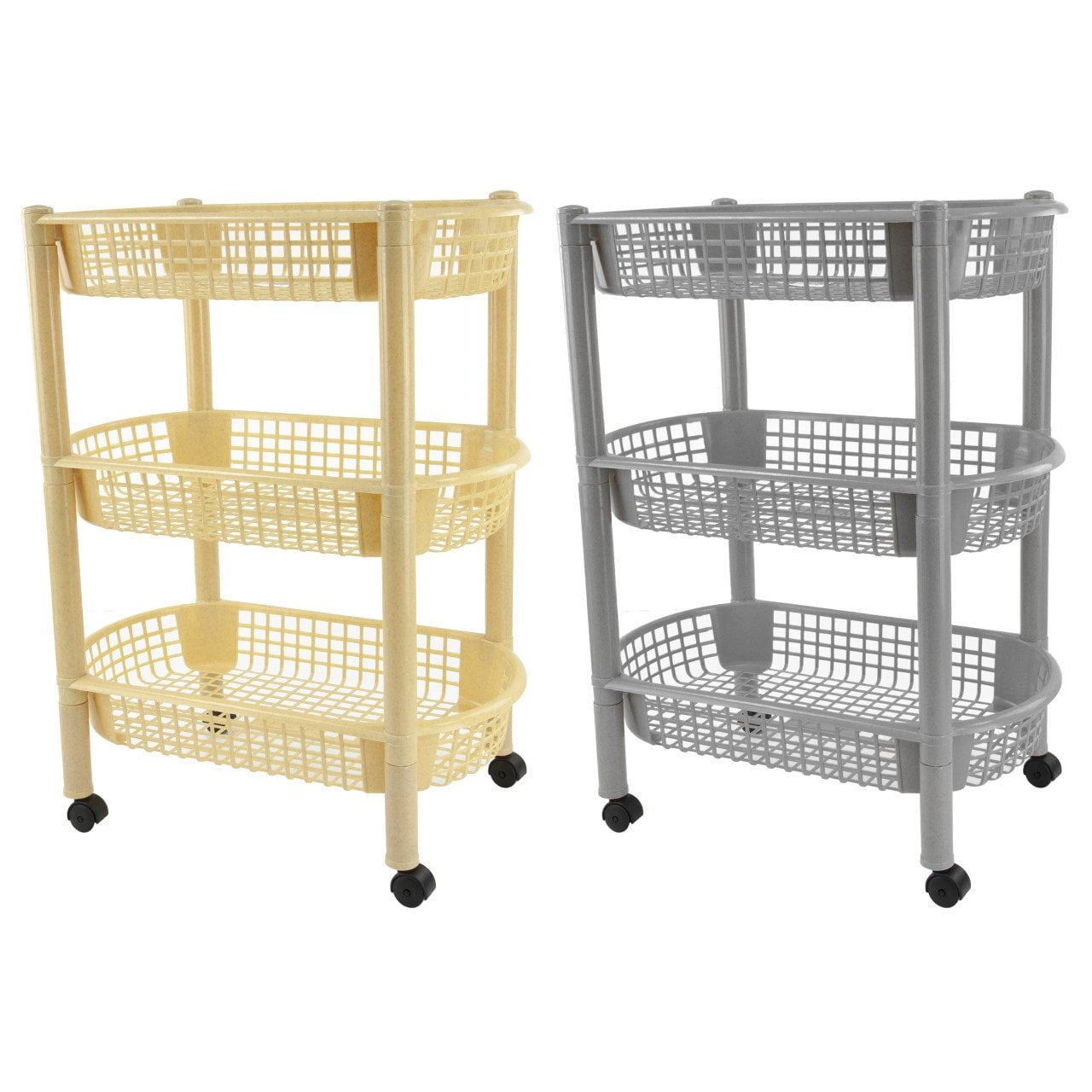 Plastic Kitchen Trolley Oval 3Tier Fruit Veg 2775-3R/9158