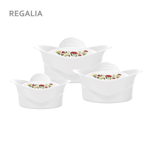 SQ Professional Regalia Insulated Casserole Set of 3 White 5000-8000-10000ml 6551