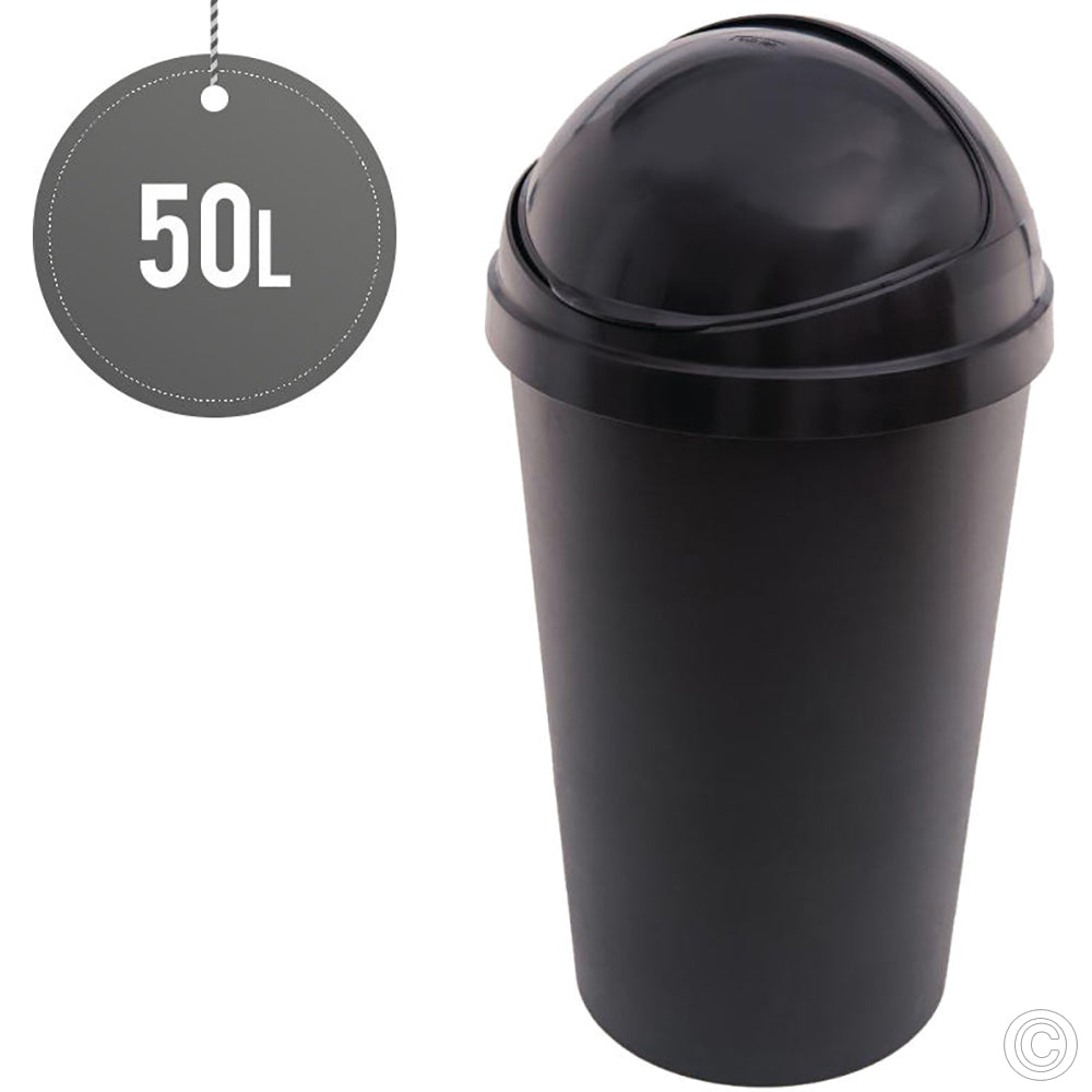 HDR Bullet Bin With Sliding Lid 50 Litre Black HD1359BLACK (Big Parcel Rate)