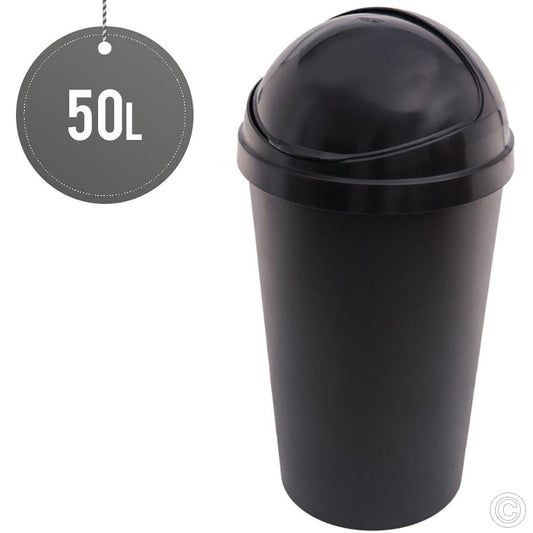 HDR Bullet Bin With Sliding Lid 50 Litre Black HD1359BLACK (Big Parcel Rate)