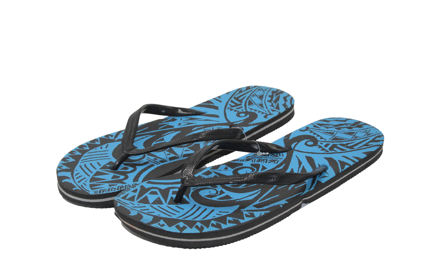 Blue Black Plam Tree Theme Beach Pool Flip Flops SKU SG 9010 (Parcel Rate)