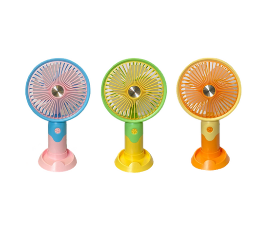 Mini Hand Fan with Phone Rest Stand 19cm USB Rechargeable Assorted Colours SG9053 (Parcel Rate)