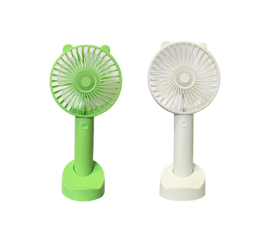 Mini Hand Fan with Animal Ear Design and Stand 20.5cm USB Rechargeable Assorted Colours SG9059 (Parcel Rate)