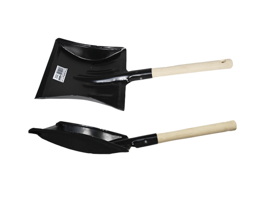 Black Metal Garden Shovel with Wooden Handle 9" SK28657 (Parcel Rate)
