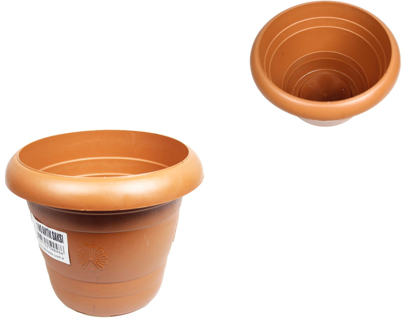 Plastic Brown Garden Flower Pot No.0 12 x 12 cm 0479