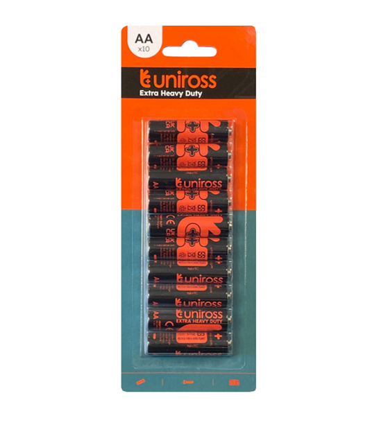 Uniross AA Batteries 1.5V R03 Pack of 10 UEDAAA10 (Large Letter Rate)