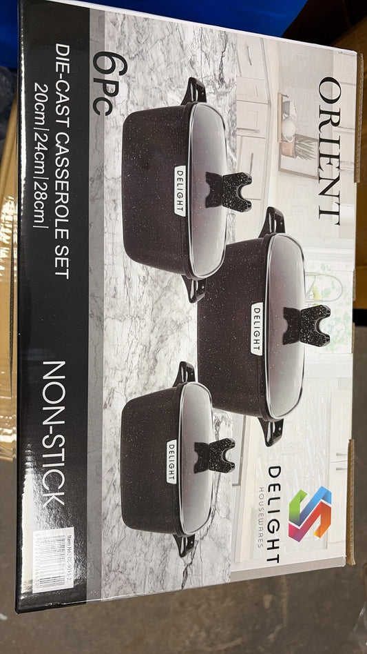 Die Cast Casserole Black  3 PCS Set DL901512