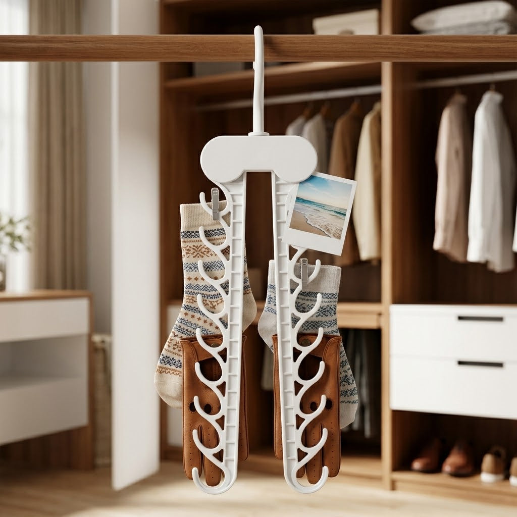 ABS Space-Saving Hanger with Multifunctional Clips – 36 x 9 x 2cm, 118g – SKU 8166