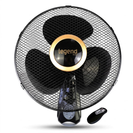 Legend Gold 3-Speed 16" Remote Control Oscillating Wall Fan with 7.5-Hour Timer – SKU 0344 W16