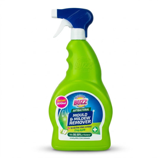 Buzz Mould and Mildew Remover Cleaning Spray for Scrub-Free Stain Removal Antibacterial Crisp Apple 800 ml SKU MW-5056683936834-PP