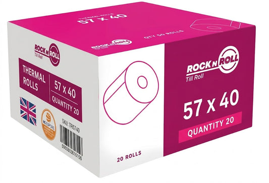 Thermal Paper Till Rolls 57 x 40mm, Pack of 20 – SKU TRS5740