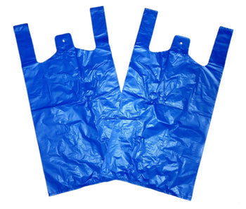 1000 Pcs Disposable Plastic Carrier Bags Blue 11x17x21cm 101010