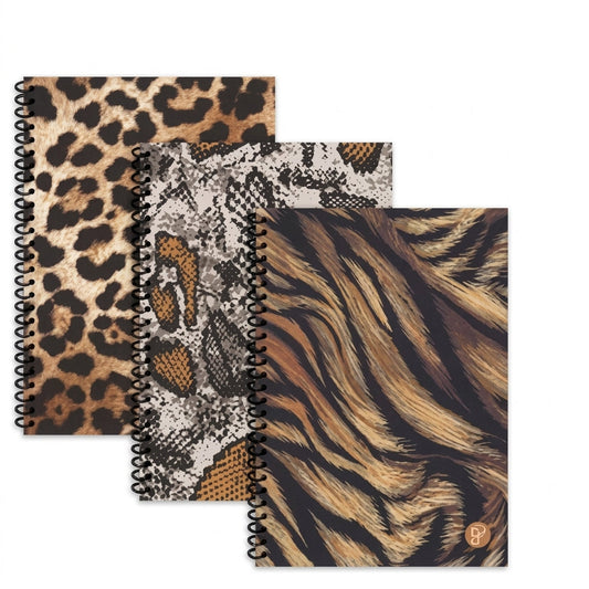 Wild A5 Spiral Notebook for Daily Note-Taking Assorted Animal Prints 21x15.4x0.8cm 140g SKU MW-5056709016946-PP