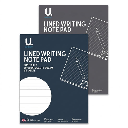 Lined Writing Note Pad for Everyday Note-Taking Assorted Colours 13.5x17.5cm 123g SKU MW-5056709015109-PP