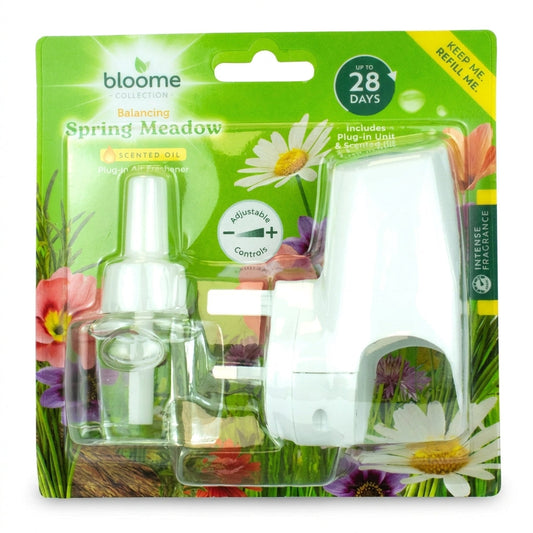 Scented Oil Plug-in Air Freshener and Refill for Continuous Home Fragrance Balancing Spring Meadow Adjustable Controls 20ml 1.2kg SKU MW-5056683934939-PP