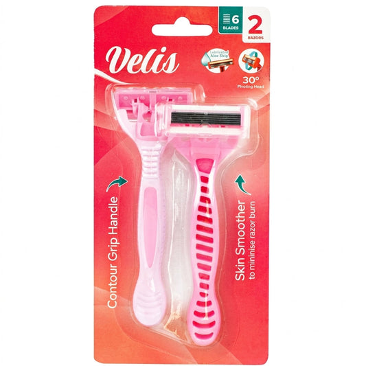 Velis Womens 6 Blade Razor 2 Pack 55g SKU 317174