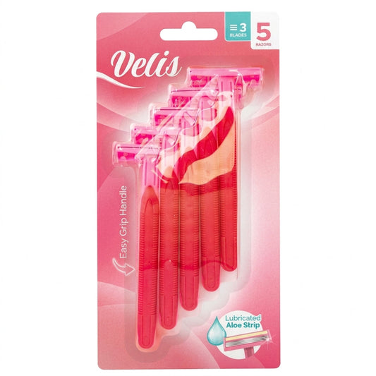 Velis Ladies Triple Blade Disposable Razors 5pk 60g SKU 321233