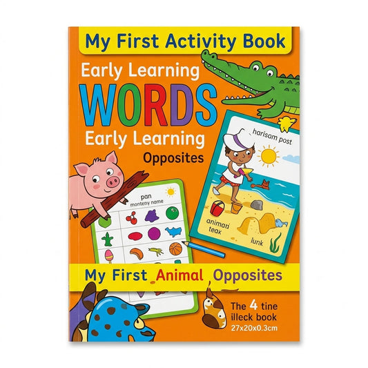 My First Activity Book Early Learning Words Animals Opposites 27x20x0.3cm 98g SKU P2832