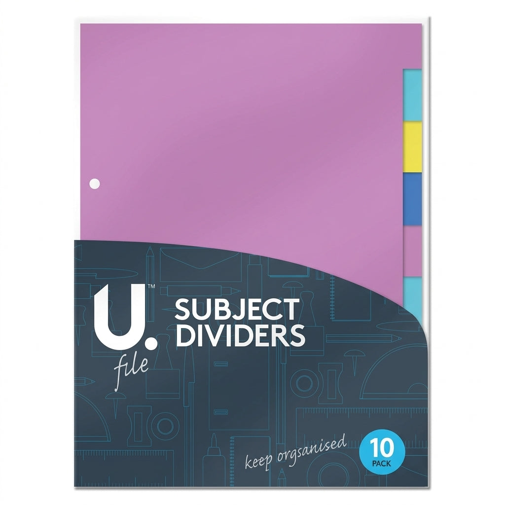 Paper File Subject Dividers Pack of 10 Sheets P2090