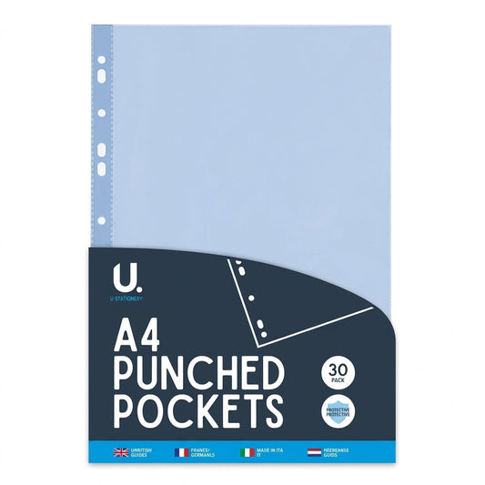 A4 Punched Pockets, 30pk 31.5x24.6x0.5cm 122g SKU P2426