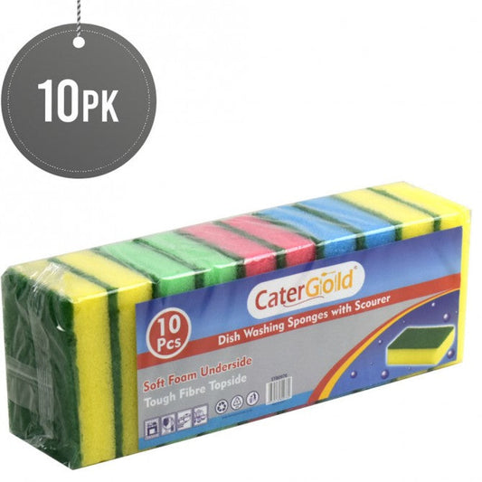 CaterGold Foam Sponge Scourers 10pack Sku ST80976