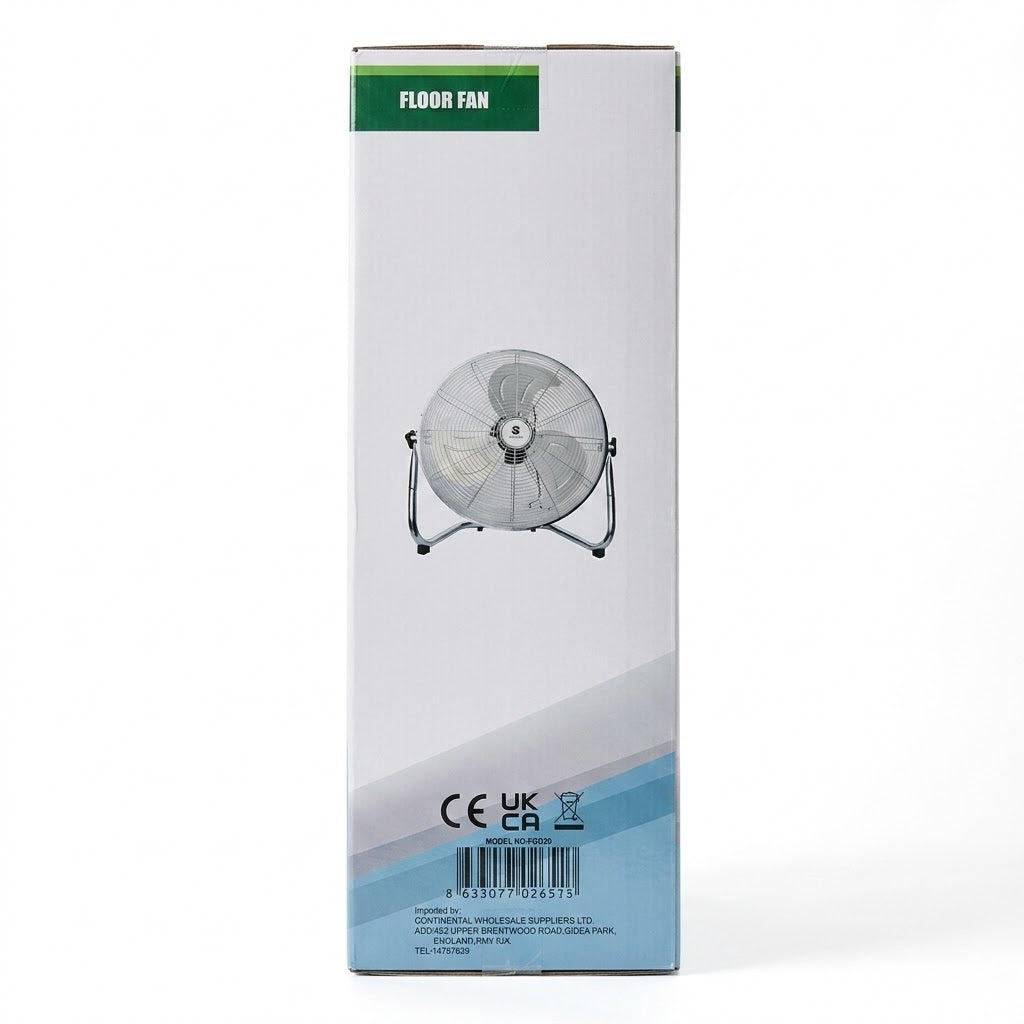 Metal Floor Fan 120W 3-Speed Industrial Cooling Unit SKU DL2011/FL35