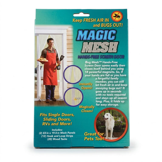 Magic Mesh Hands-Free Magnetic Screen Door White 83cm × 99cm SKU 41233C