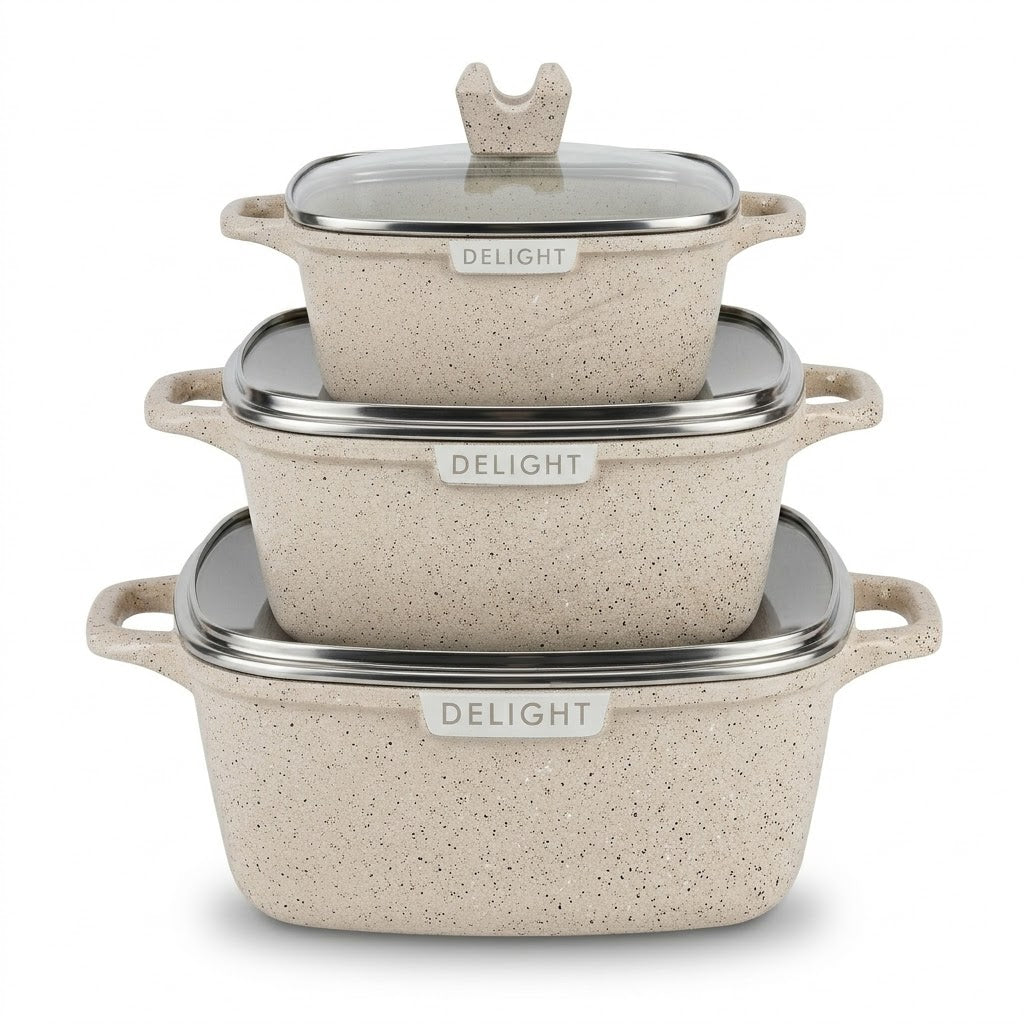 Die Cast Casserole Cream 3-Piece Set – 20cm, 24cm, 28cm | SKU DL90151