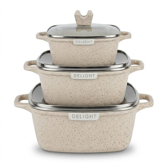 Die Cast Casserole Cream 3-Piece Set – 20cm, 24cm, 28cm | SKU DL90151
