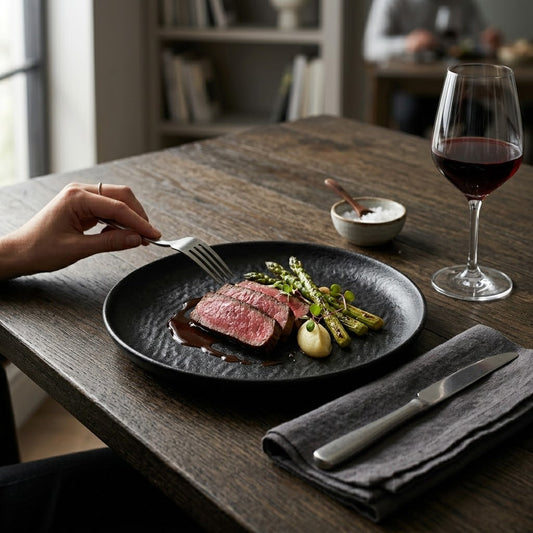 Black Dinner Plate 24cm, 211g – SKU 8192