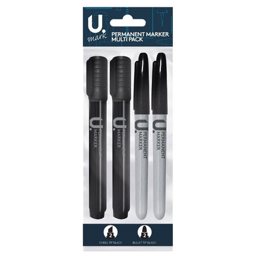 Multi Permanent Marker Pack 2 Chisel Tip 2 Bullet Tip P2900