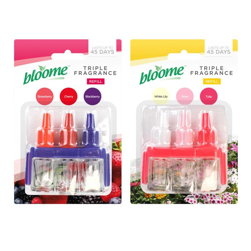 Bloome Air Freshener Triple Scented Oil Plug In Refill 3 x 7ml Assorte ...