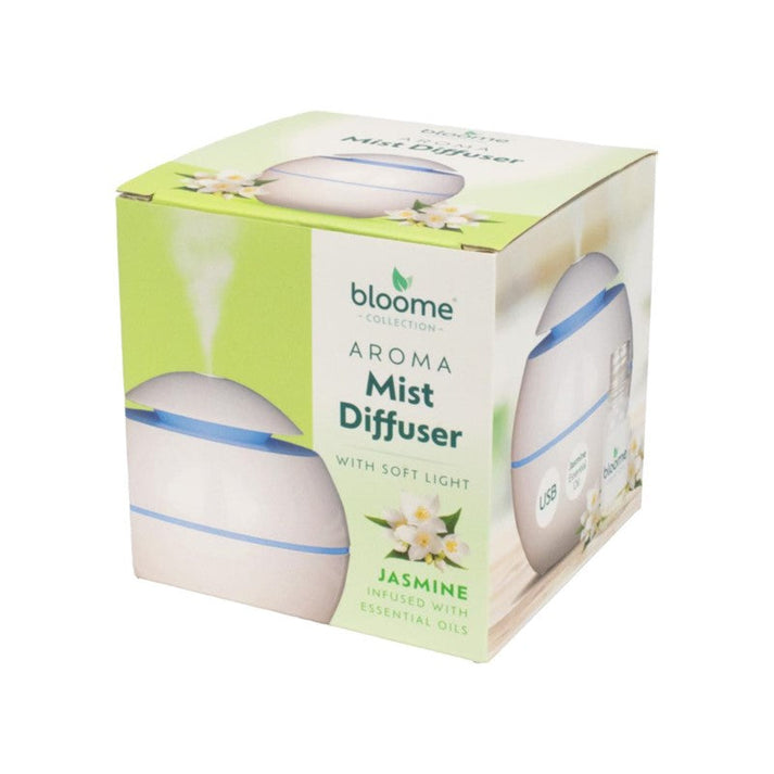 Round Mist Diffuser Bloome Aroma Round Mist Diffuser with Soft Light 200ml Jasmine 324597 ...