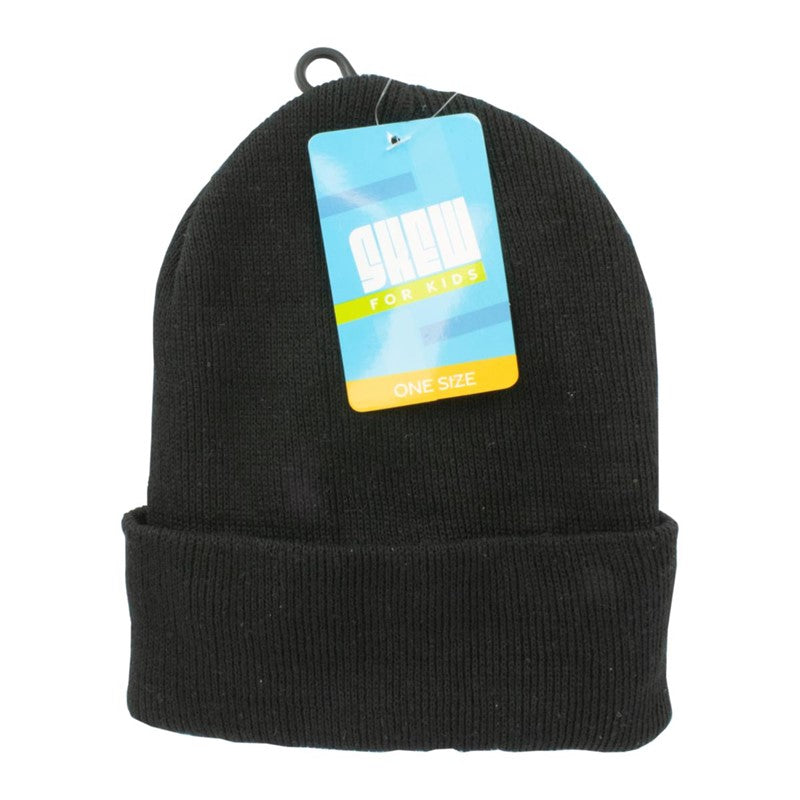 Kid's Winter Beanie Hat One Size Black 323986